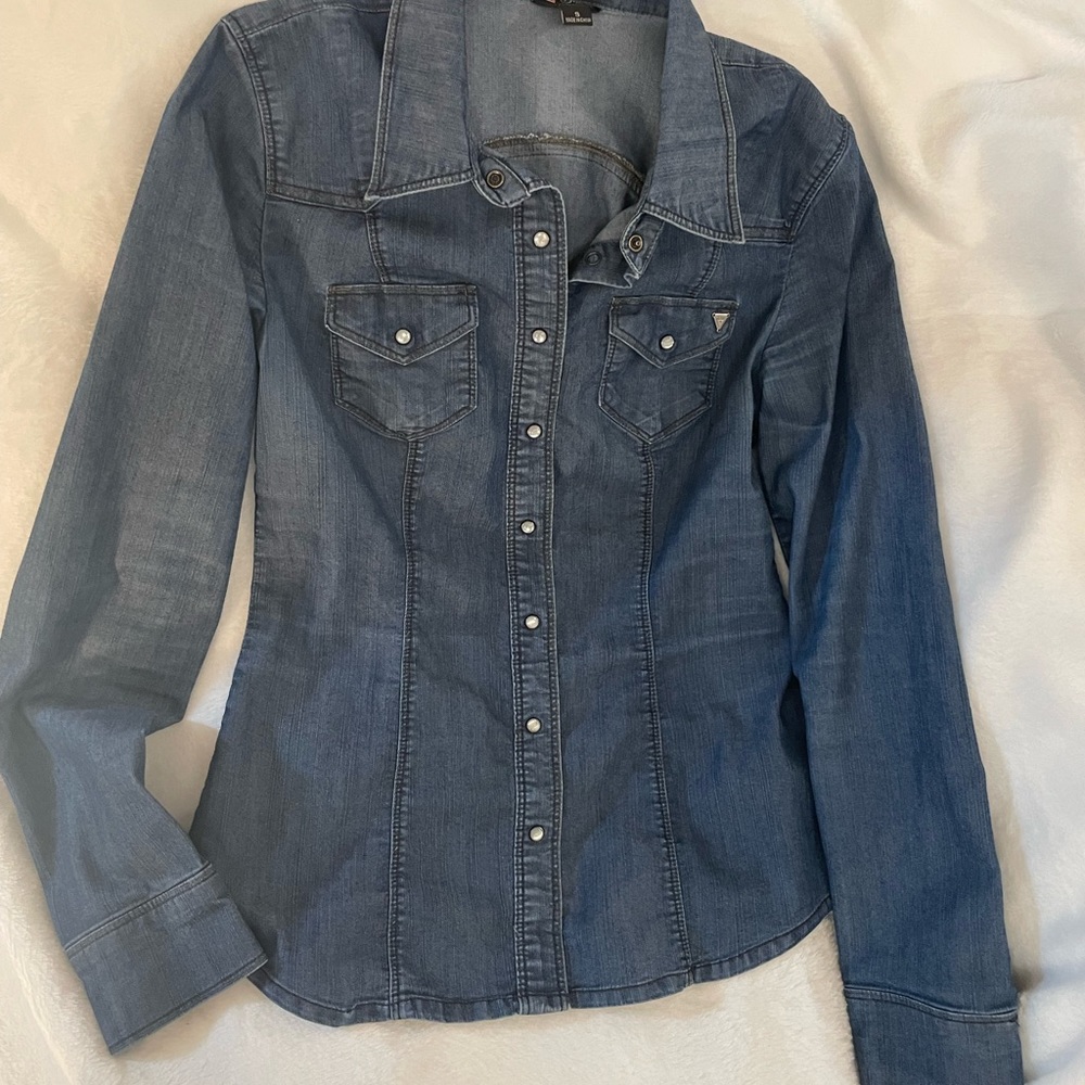Long sleeve denim button up